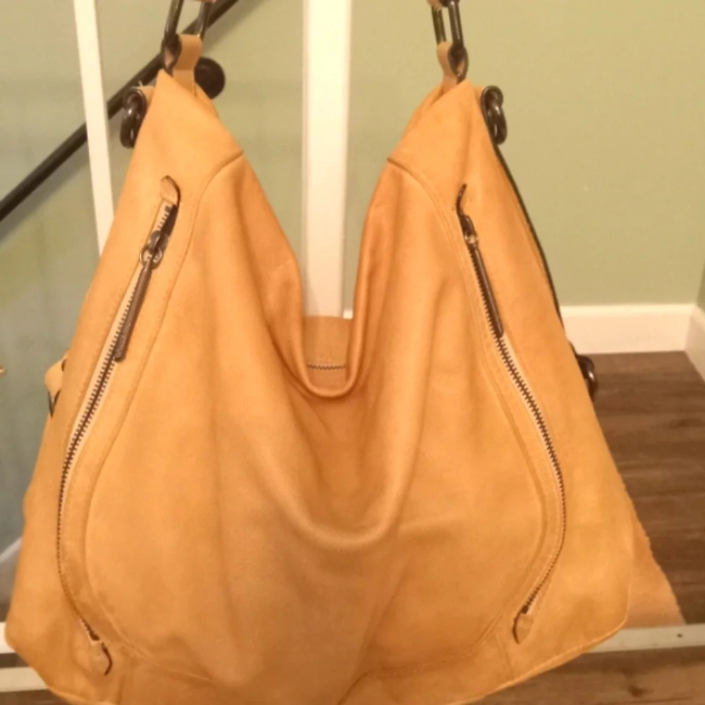 Vintage Elliott Lucca Tan Leather Slouchy Hobo Bag - Picture 1 of 10